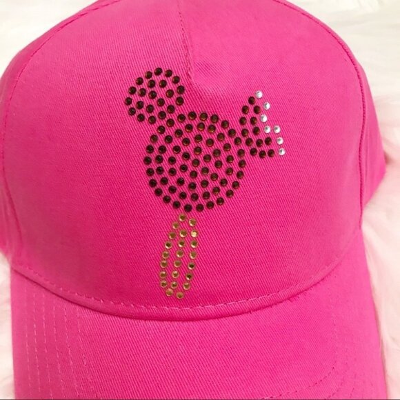 Original Disney Parks Pink Mickey Mouse Ice Cream Bar Jeweled Ball Cap hat - Picture 1 of 10